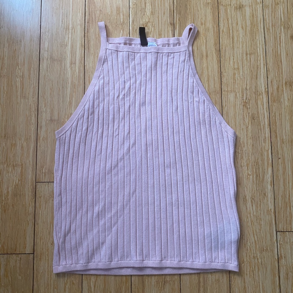 Pink Ribbed Tank Top